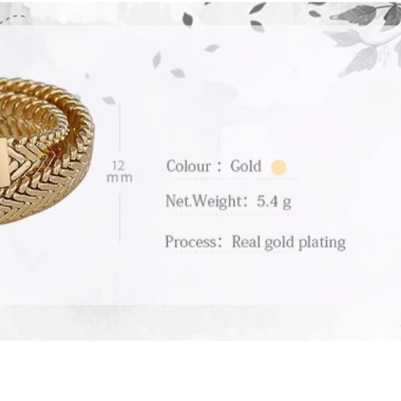 NEW 18K Gold Plated Flat Cross Chain Layer Ring - Picture 5 of 5